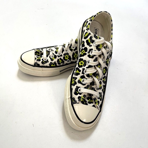 Converse Chuck Taylor All Star Cheetah Animal Print Low Top Shoes 7.5 NWOB Green - Picture 4 of 10